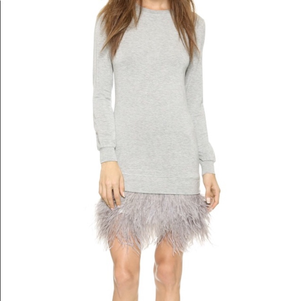 Haute Hippie Sweatshirt Feather Dress